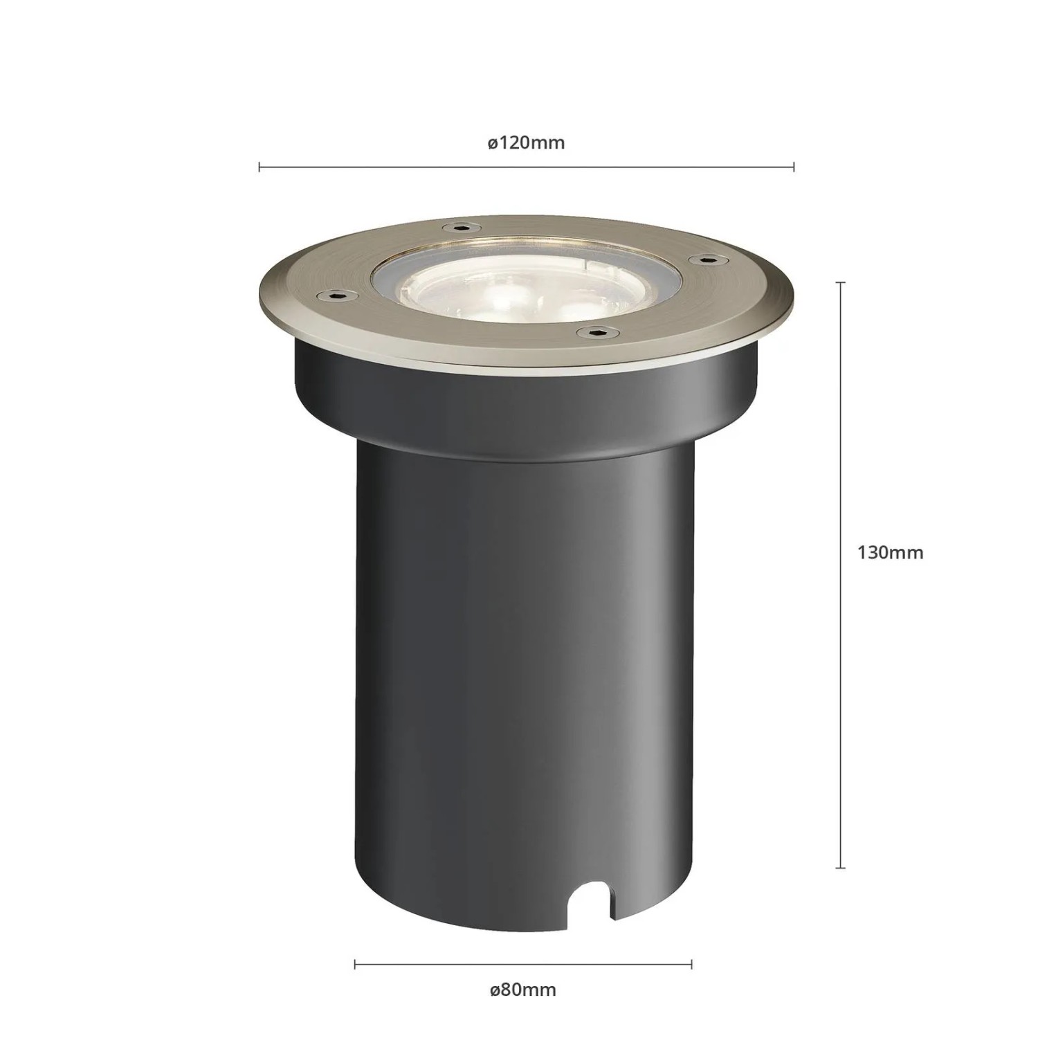 Lucande LED Bodeneinbauleuchte AVA, 3-flammig, Alu, wasserdicht, für Garten & Terrasse.