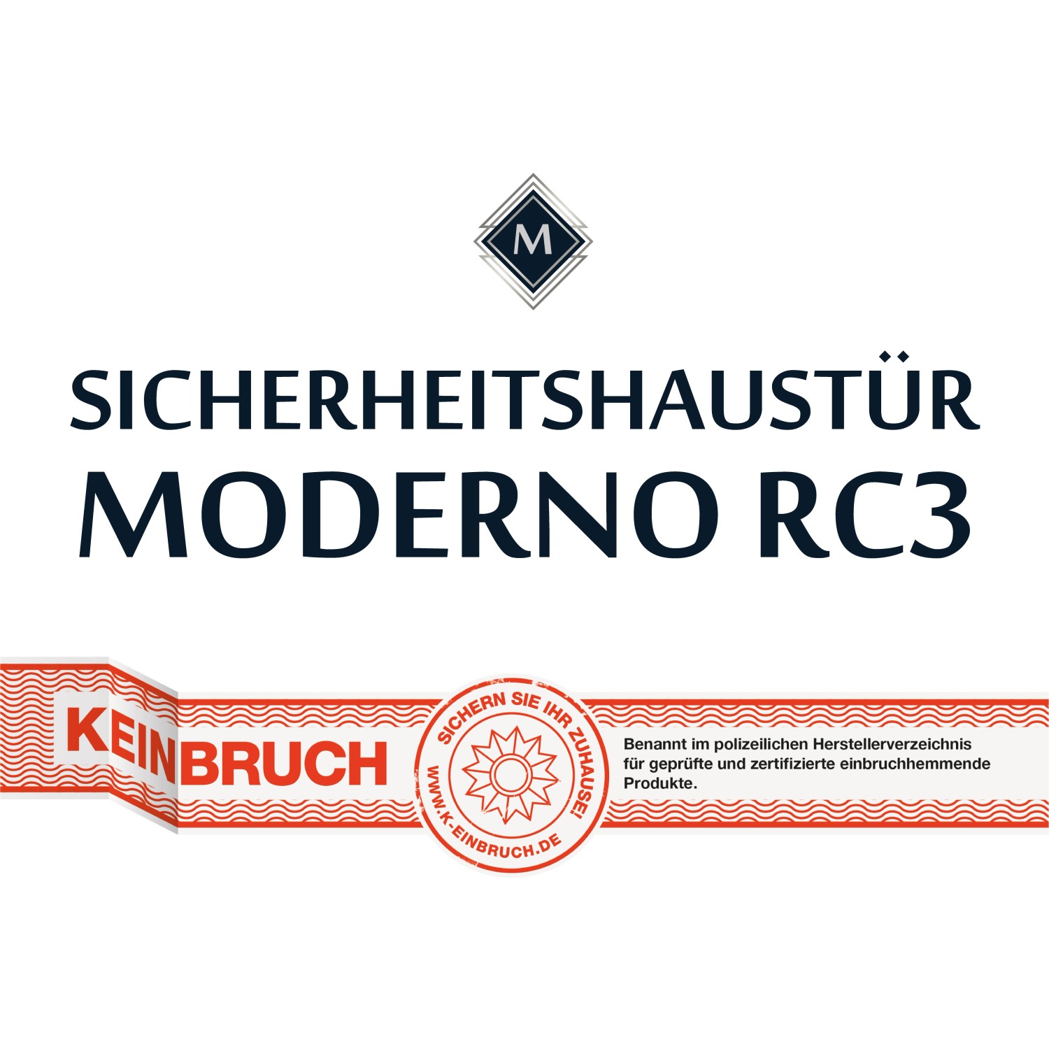 Sicherheitshaustür Moderno RC3, Aluminium, einbruchhemmend. Details zum Einbruchschutz.