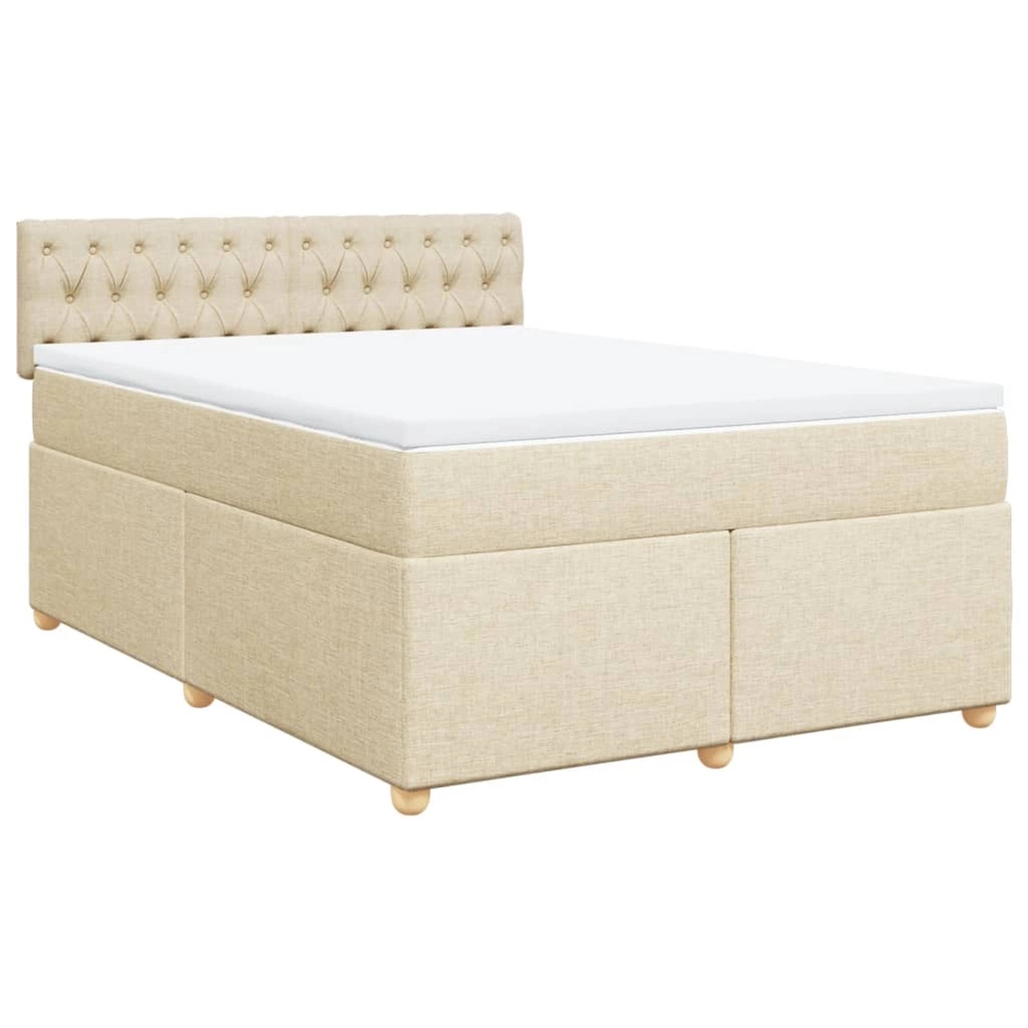 vidaXL Boxspringbett mit Matratze Creme 140x200 cm Stoff 3286715 günstig online kaufen