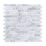 Selbstklebende Dalsys Fliesen in Stein-Marmoroptik, weiß und silberfarben, 1m² (11 Stück).