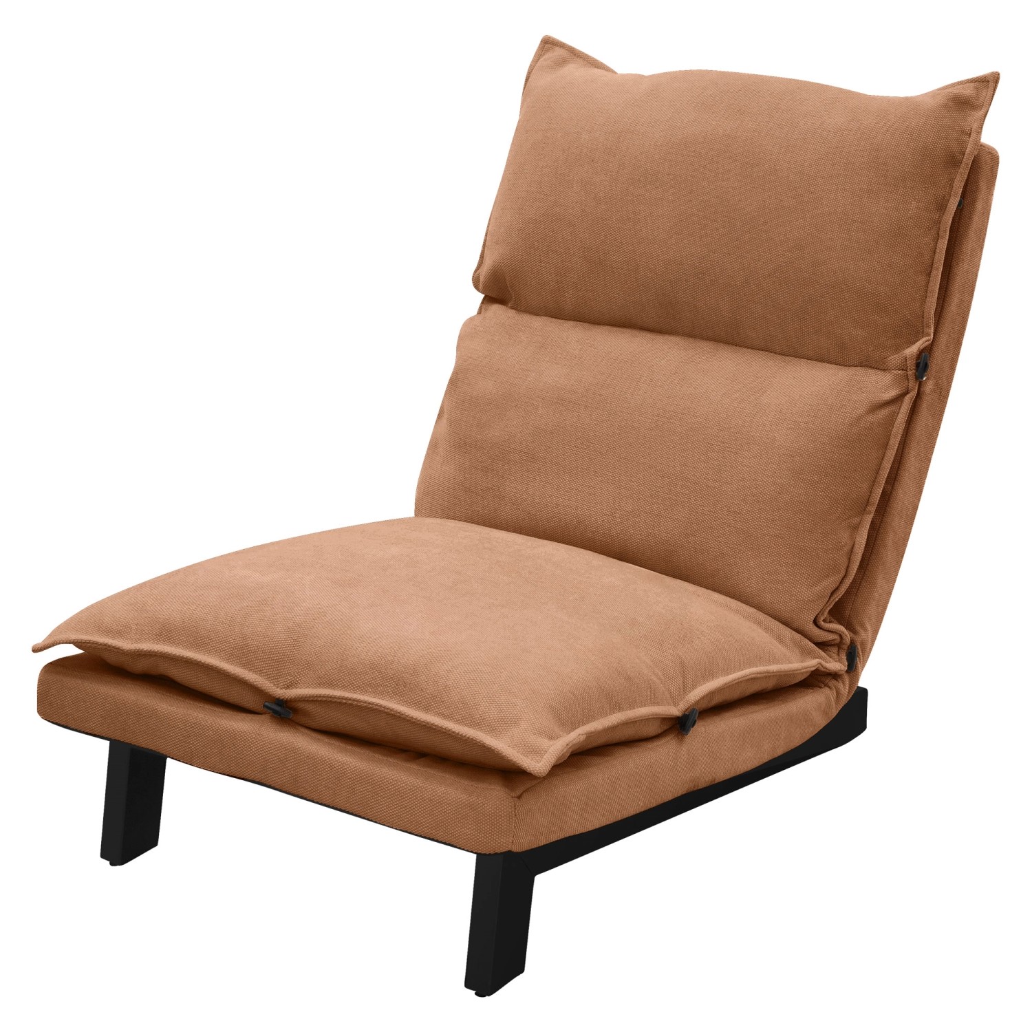 ML-Design Bodenstuhl mit Rückenlehne Braun Leinenbezug Stahlgestell günstig online kaufen
