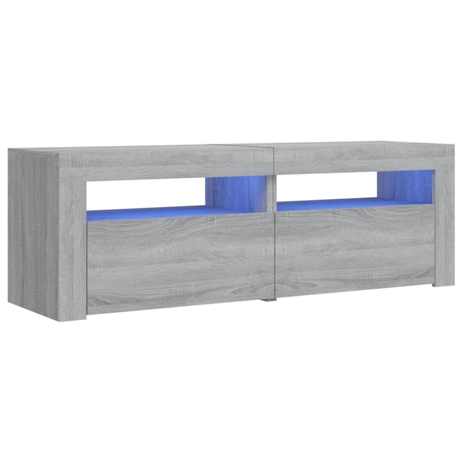 VidaXL TV-Schrank mit LED-Leuchten Grau Sonoma 120x35x40 cm  Modell 1 günstig online kaufen