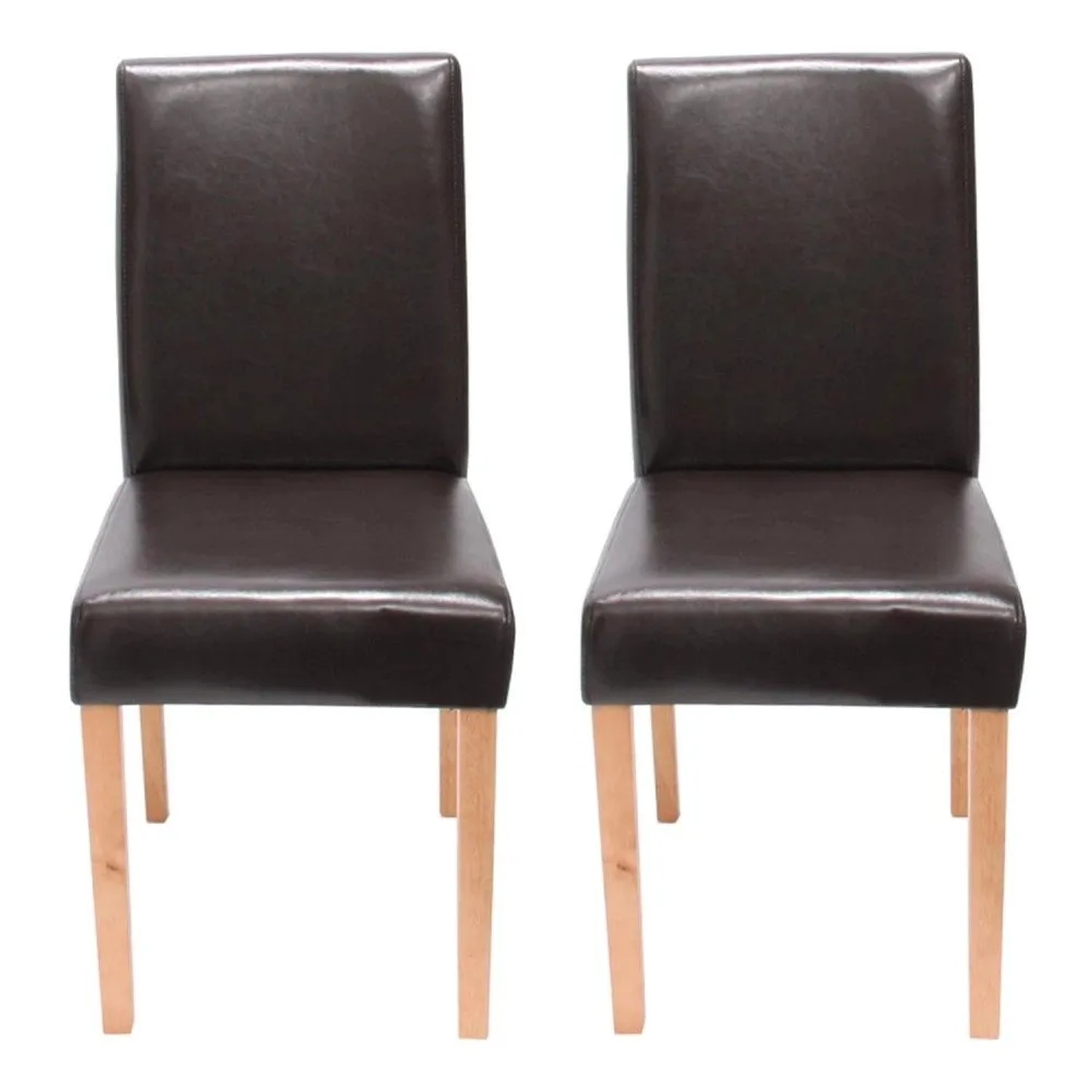 Mcw Esszimmerstuhl Littau 2er-Set Leder Braun Helle Beine