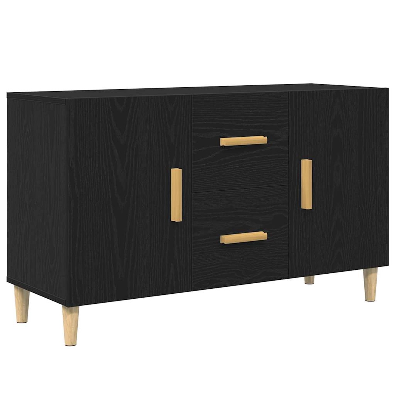 vidaXL Sideboard Schwarz Eichen-Optik 100x36x60 cm Holzwerkstoff 862094 günstig online kaufen