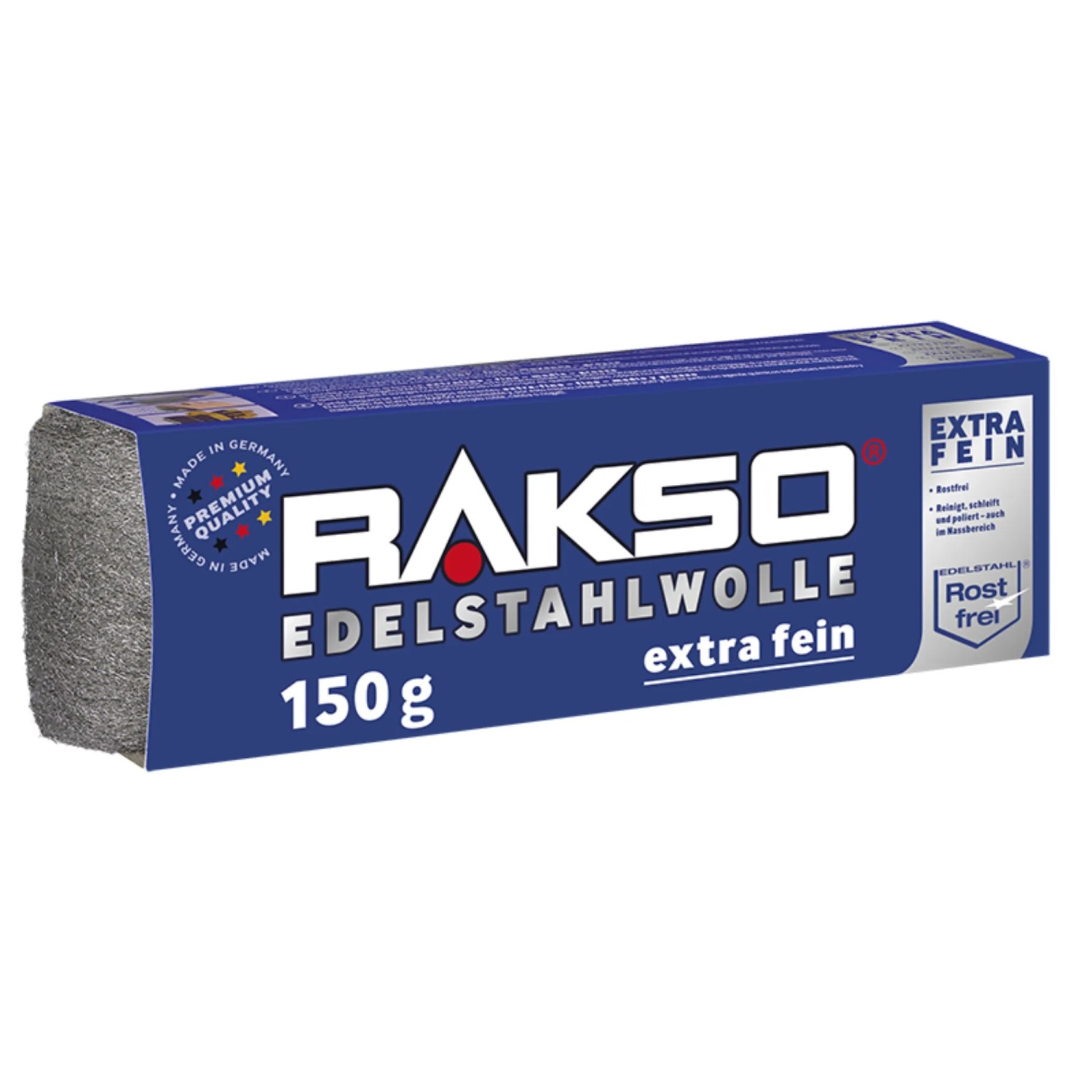RAKSO Edelstahlwolle Banderole Sorte Extra-Fein 1 x 150g