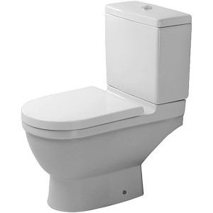 Duravit Starck 3 Stand-WC-Kombi, weiß, Tiefspüler, waagerechter Abgang, 65,5 cm hoch.