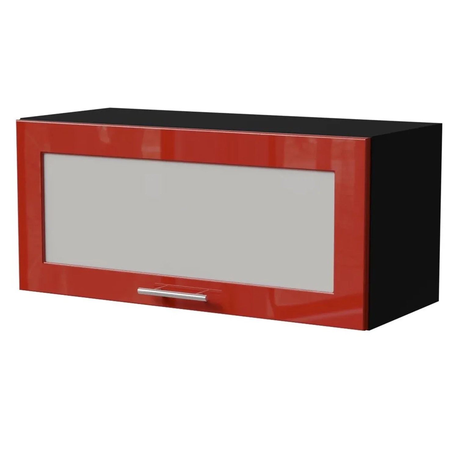 Feldmann-Wohnen Klapphängeschrank Brerra W4BS/80 WKF Schwarz / RAL 3002 karminrot Hochglanz 80 / 32,5 / 36cm