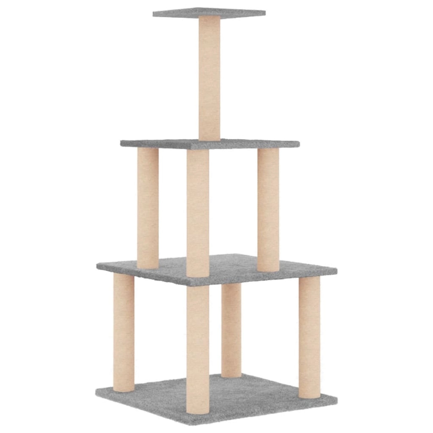 vidaXL Kratzbaum mit Sisal-KratzSäulen Hellgrau 111 cm