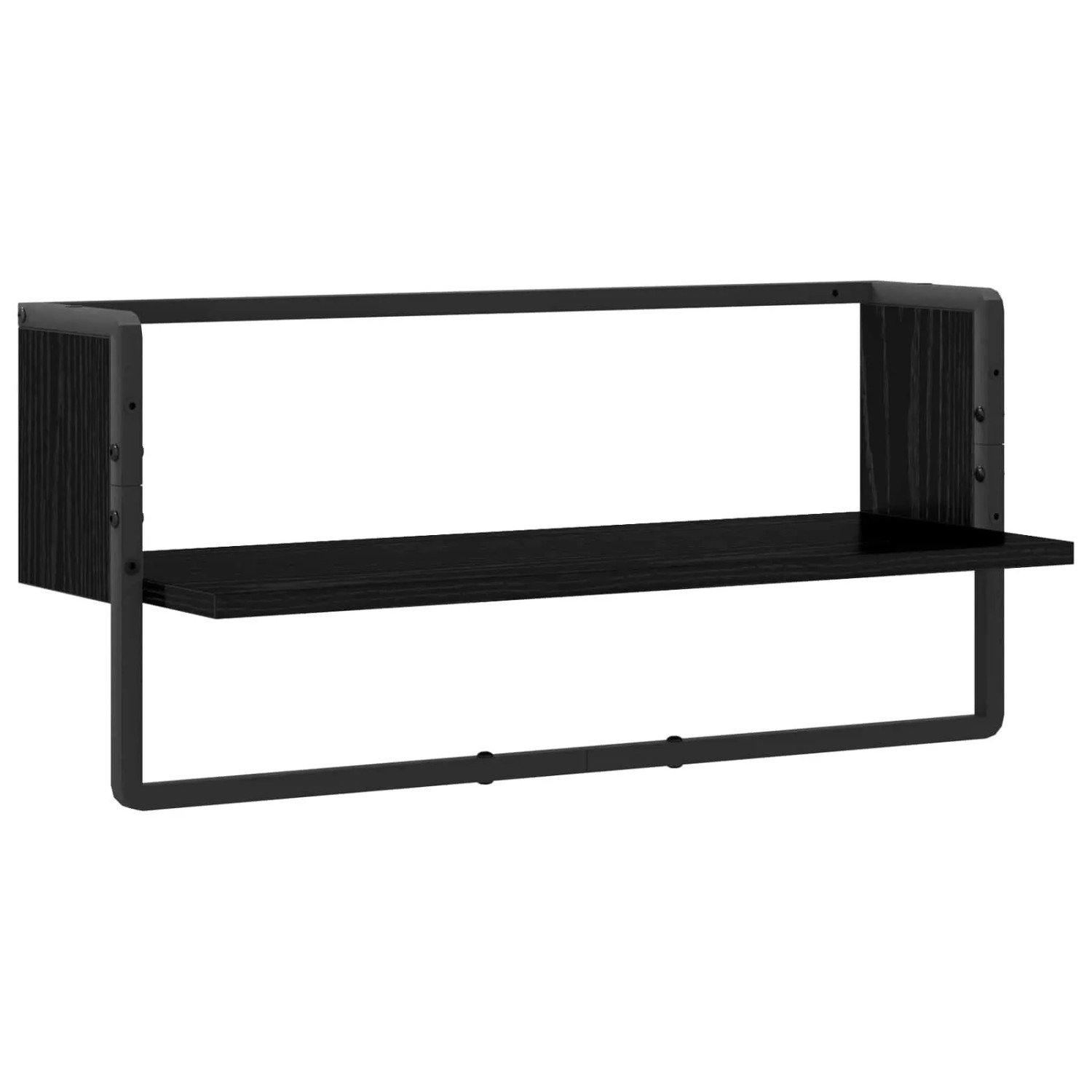 vidaXL Wandregal Wandhalterung Schwarz Eichen-Optik 65 x 25 x 30 cm 8010909