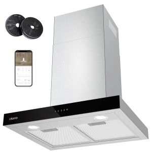 CIARRA Dunstabzugshaube VMS6102: Edelstahl, 60cm, A+++, mit WIFI-App Steuerung und Kohlefilter.