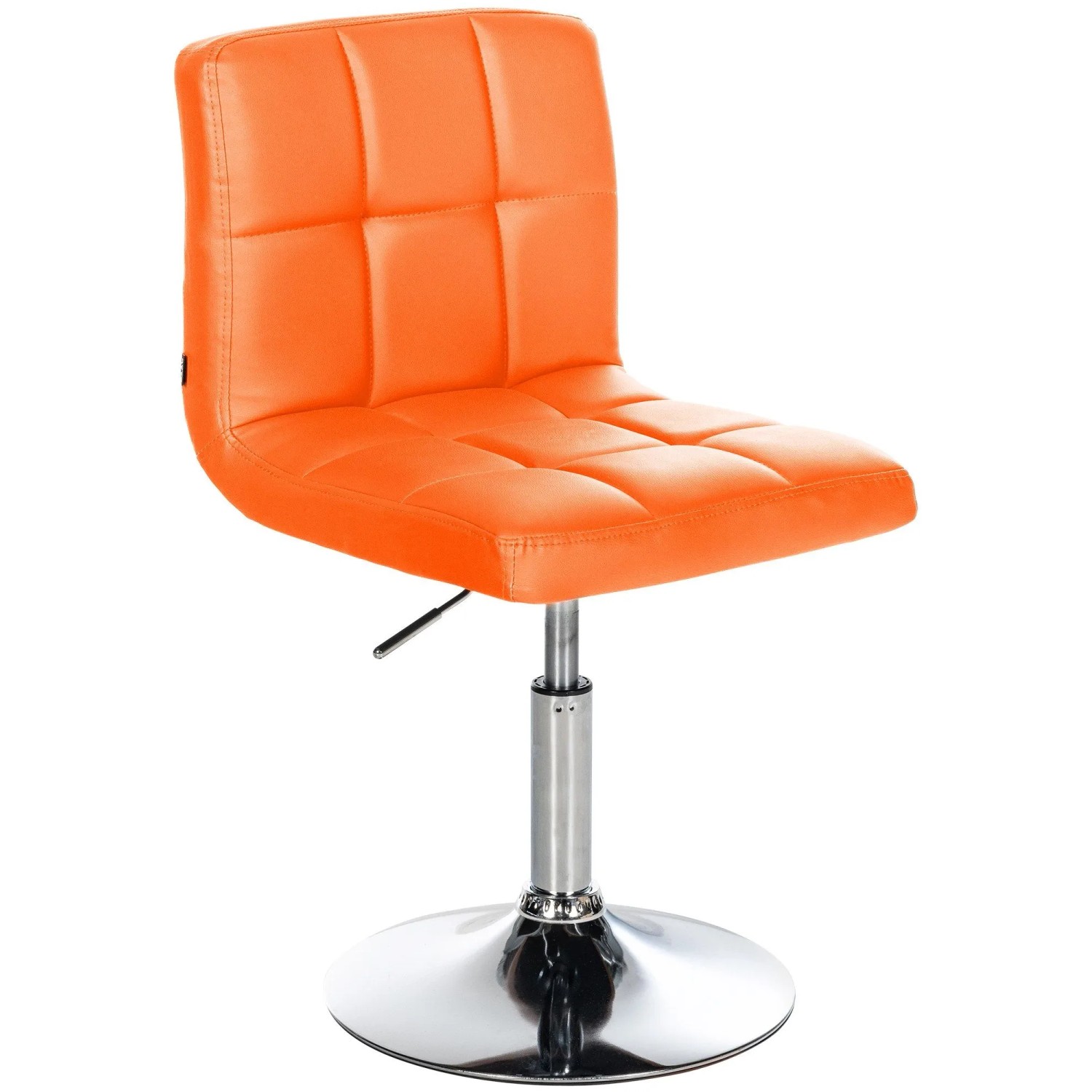DELUKE Palma Barhocker BANGKO Kunstleder Orange 44x49x74cm Barstuhl Höhenverstellbar Mit Lehne Drehbar Tresenhocker Tresenstuhl