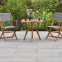 Merxx Acapulco Gartenmöbelset, 3-teilig: Klappsessel und Bistrotisch aus Akazienholz mit Textilbespannung.