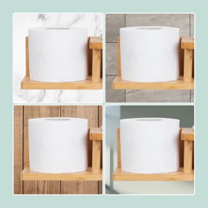 Relaxdays Toilettenpapierhalter Bambus Natur 2 Ablagen 9 cm x 31 cm x 12,5 cm