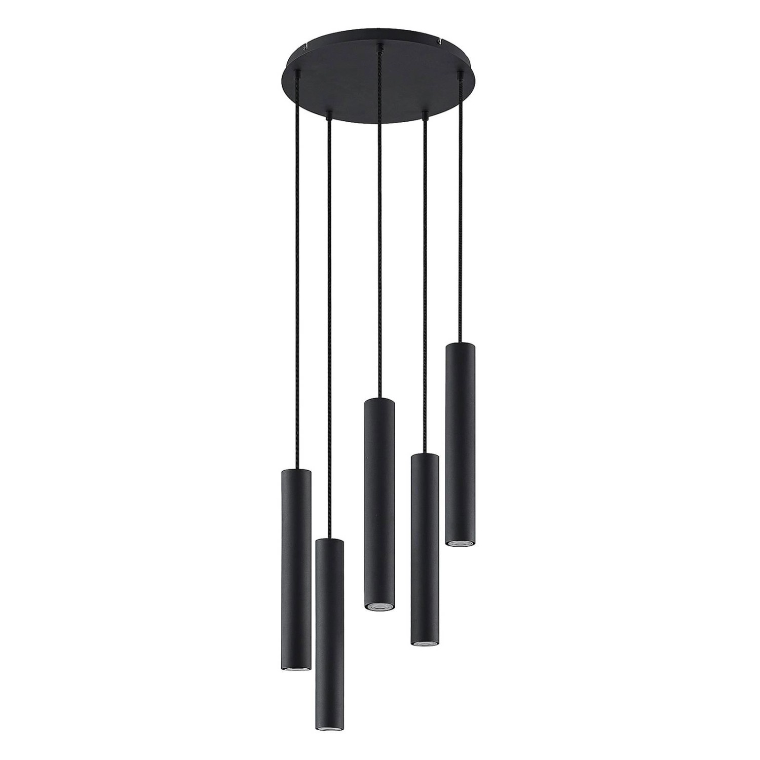 Lindby Pendelleuchte Sanad 9627387 Modern in Schwarz aus Metall 5-flammig G günstig online kaufen