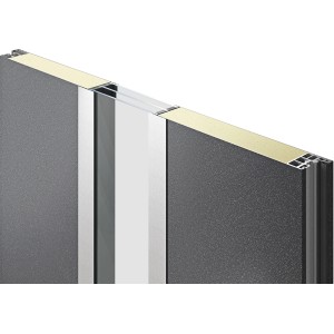 Detailansicht EcoStar Haustür Isopro Secur, anthrazitgraue Tür mit Dämmung und Stahlkonstruktion.