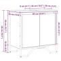 Skizze Waschbeckenschrank vidaXL, schwarz Eichen-Optik, 60x35x60 cm, mit Maßen.