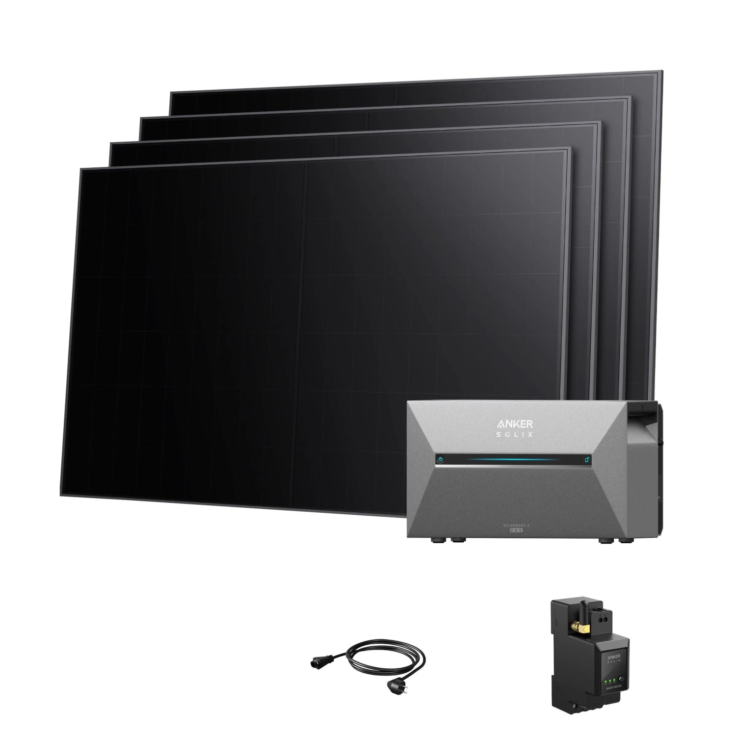 Anker SOLIX Balkonkraftwerk 4 x 480W BC Modulen Mit Solarbank 3 E2700 Pro Und Smart Meter