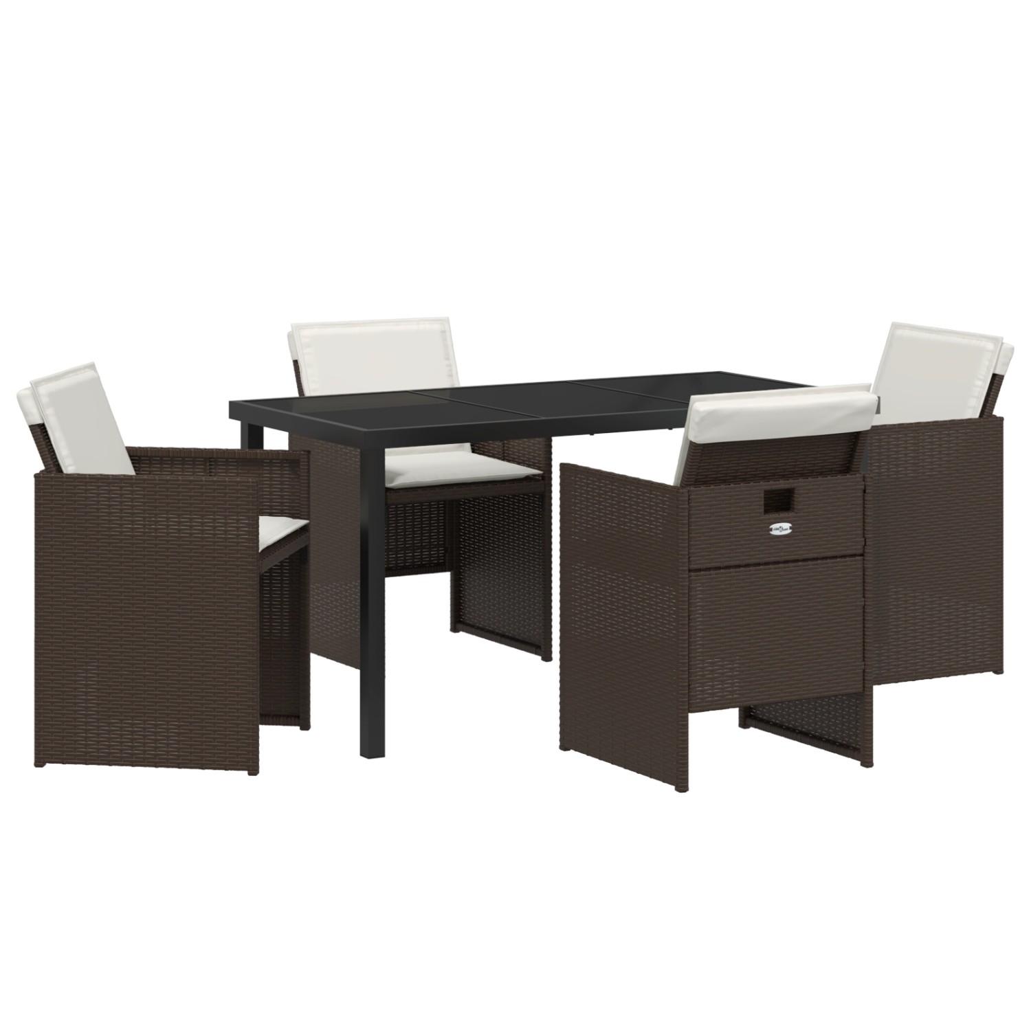 vidaXL Garten Essgruppe 5-Tlg Braun Poly Rattan 3380602 günstig online kaufen