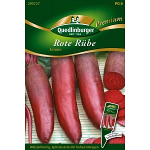 Samenpackung Quedlinburger Rote Rübe 'Forono', länglich, rot.