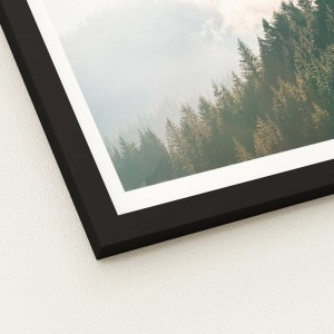 Gerahmtes Bild Anonymus Gloomy Landscape II mit Waldmotiv, 32,5x32,5 cm.