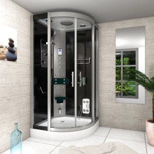 AcquaVapore D46-13T3 Dampfdusche 90x90 cm mit Regendusche, Handbrause und Rückenmassagedüsen.