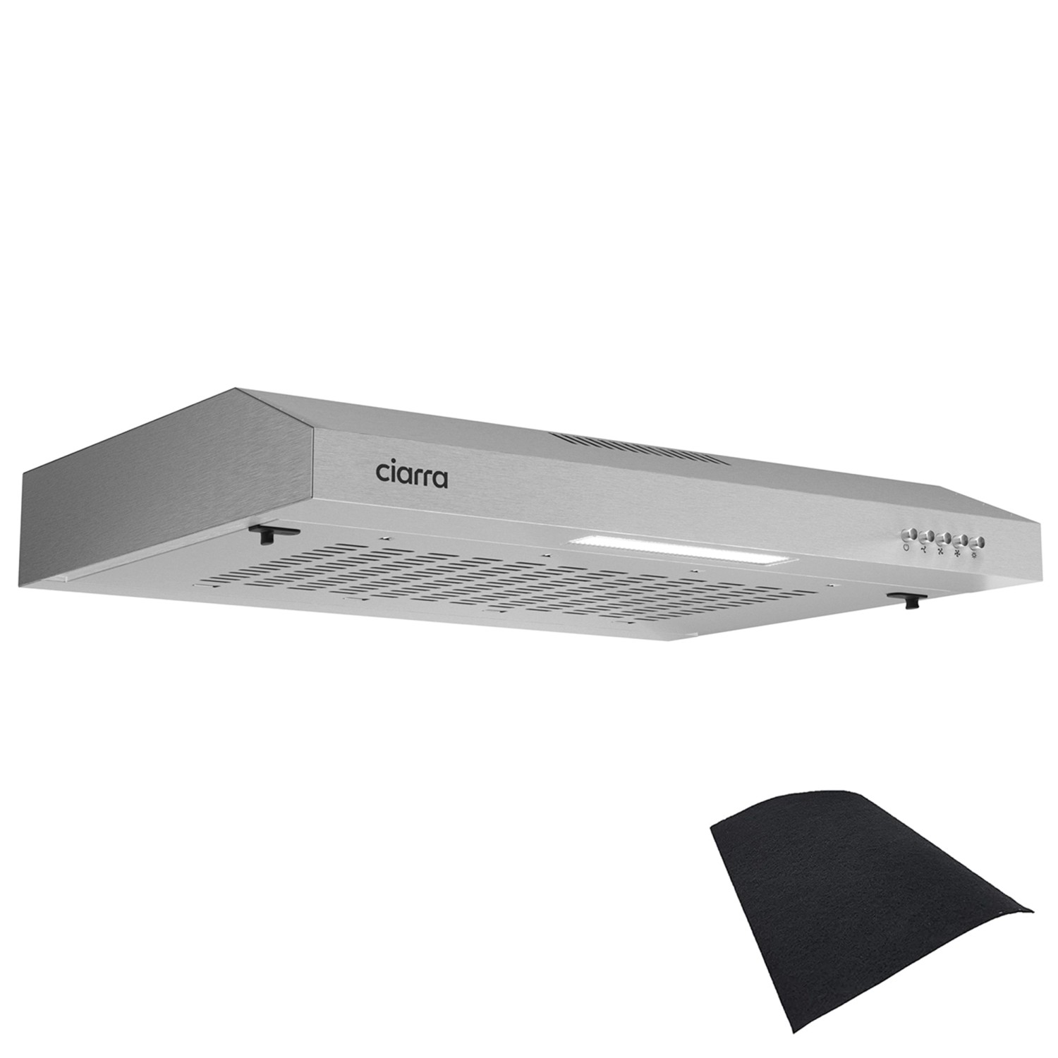 CIARRA Unterbauhaube 60 cm 200 m³/h Dunstabzugshaube Edelstahl Um/Abluft VMS6903