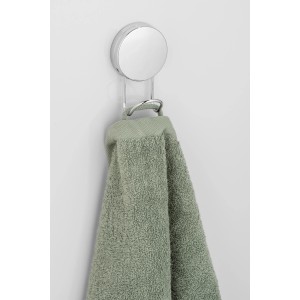 Wenko Doppel-Wandhaken aus Stahl, chrom, mit Handtuch. Handtuchhalter für Bad und Küche.