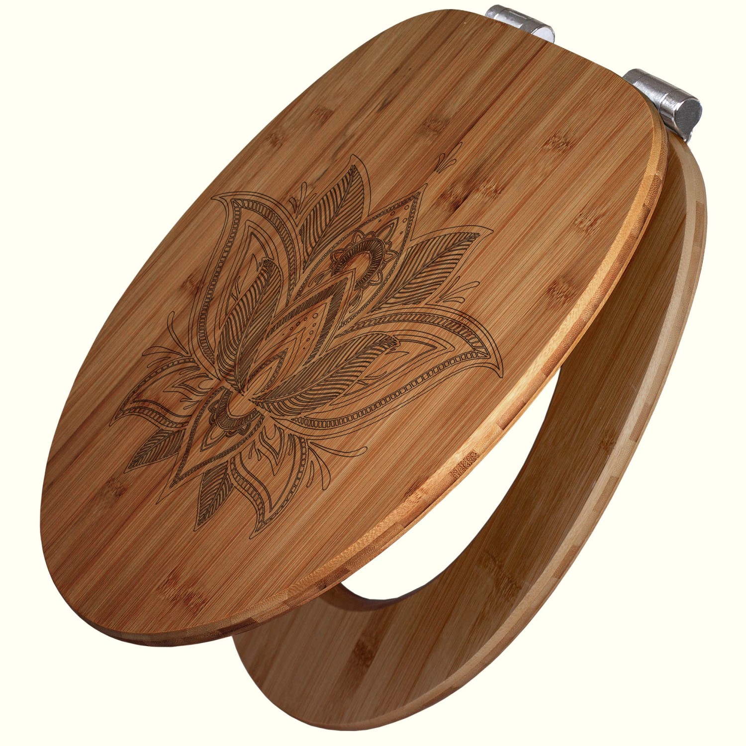 Banjado WC Sitz Bambus Holz Mit Gravur Toilettendeckel Mit Absenkautomatik günstig online kaufen