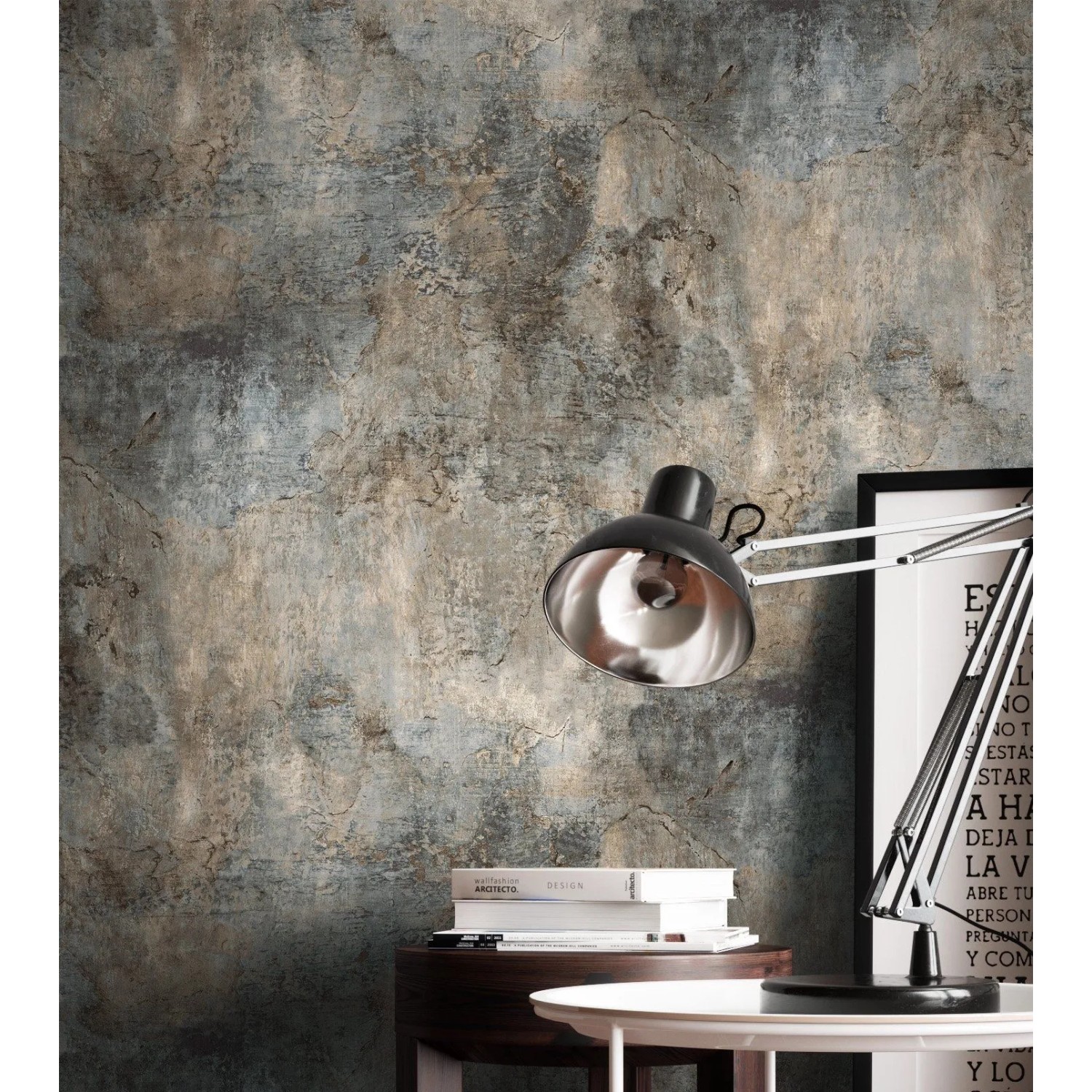 Newroom Vliestapete Gadiel Taupe Beton Modern_5