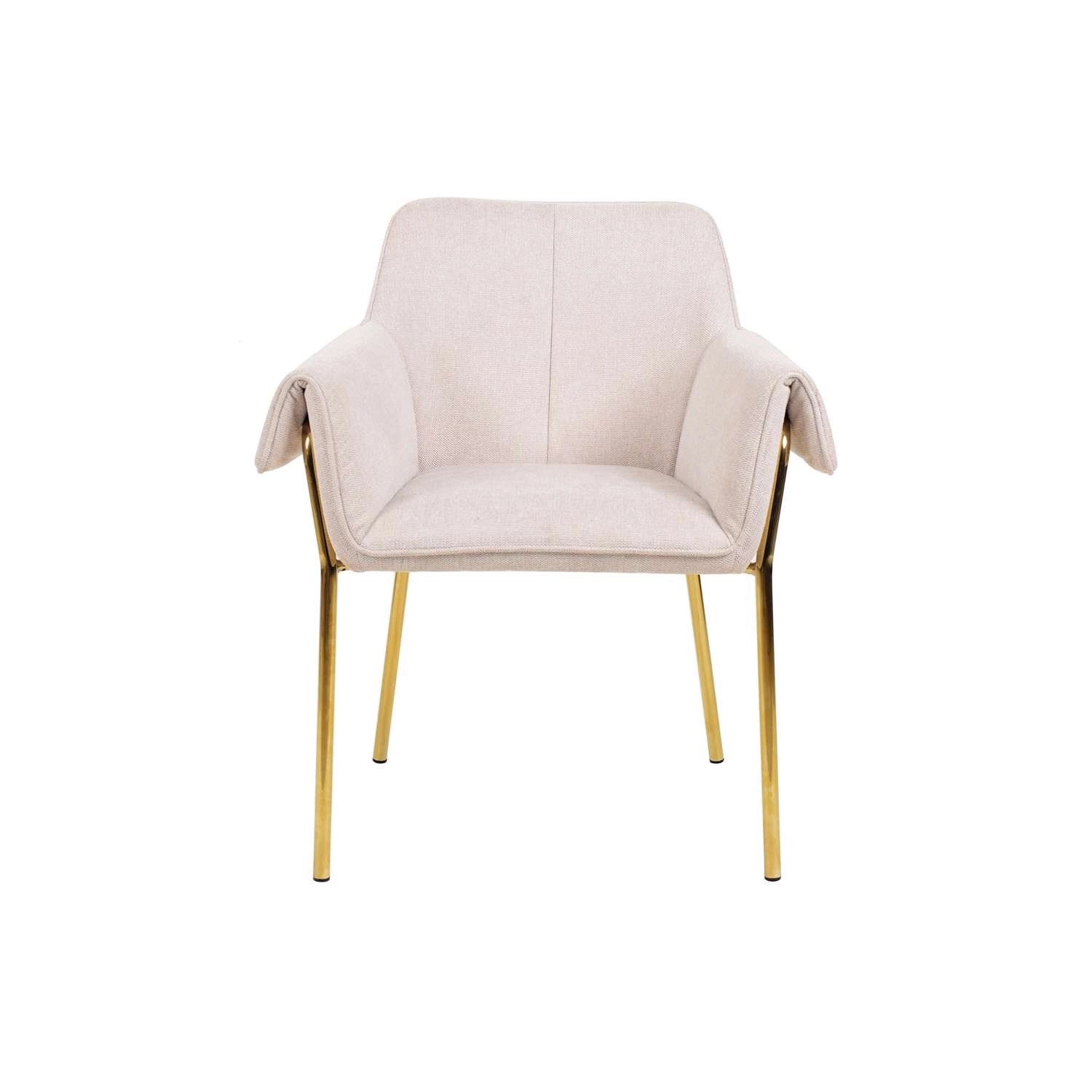 MeGusta Moderner Stuhl Beige Polsterstuhl Esszimmerstuhl mit Armlehne Mila günstig online kaufen