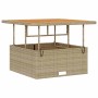 Beige vidaXL Garten Essgruppe, 3-teilig, aus Poly Rattan. Quadratischer Tisch mit Hockern und Kissen.