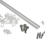 Gardinia Aluminiumschiene, 180 cm, weiß, mit Zubehör wie Gleiter, Schrauben und Dübel.