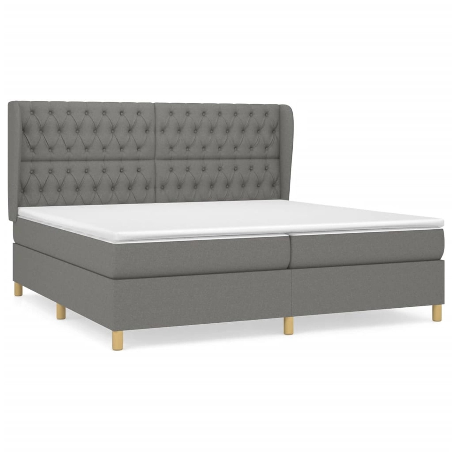 vidaXL Boxspringbett mit Matratze Dunkelgrau 200x200 cm Stoff1372916 günstig online kaufen