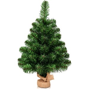 Costway Mini Künstlicher Weihnachtsbaum mit 67 Spitzen&Zementbasis 60cm