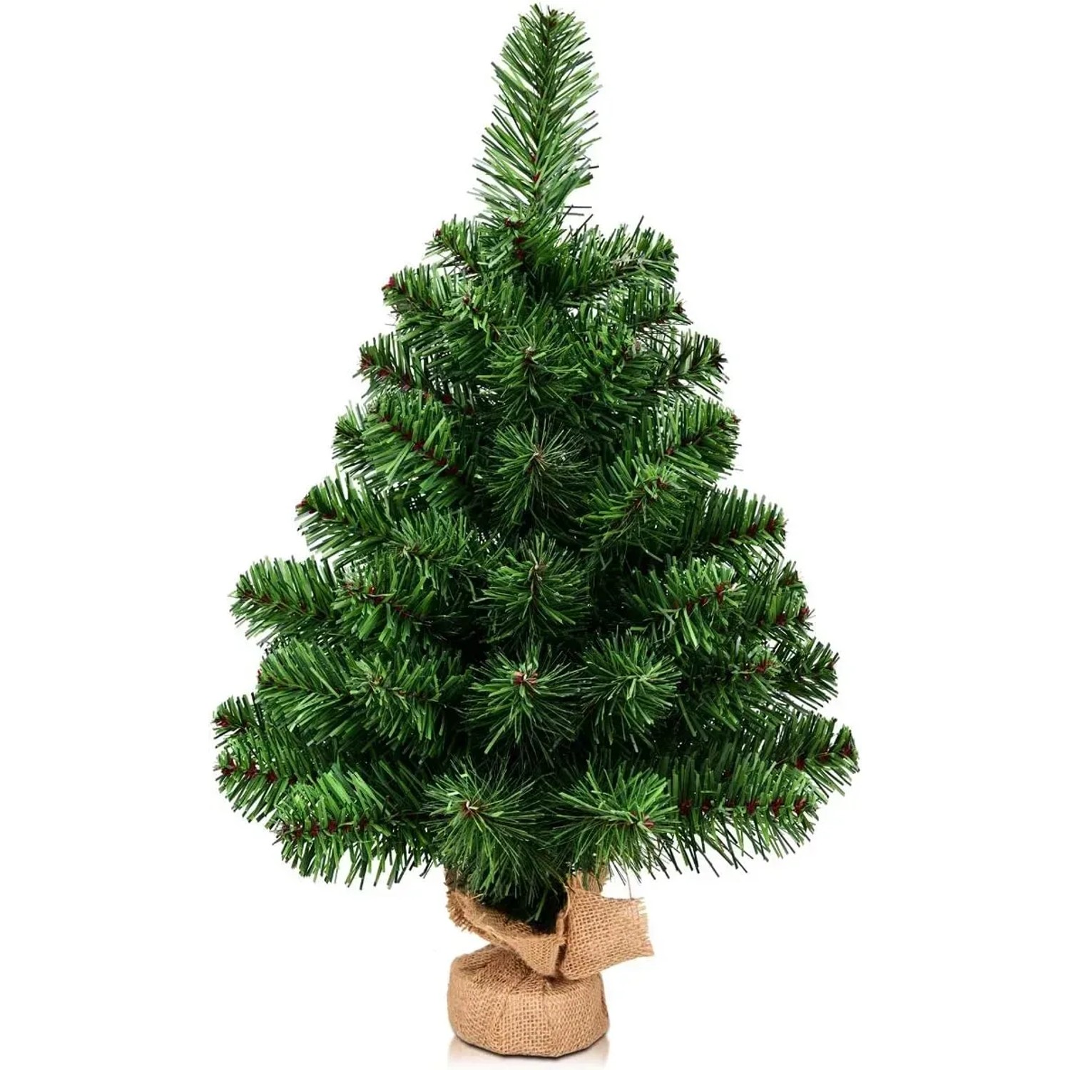 Costway Mini Künstlicher Weihnachtsbaum mit 67 Spitzen&Zementbasis 60cm