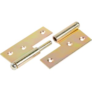 Gelb verzinktes Aushebescharnier (rechts) 80x65mm für bewegliche Verbindungen.