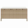 Beige vidaXL Garten Essgruppe, 3-teilig, aus Poly Rattan mit Tisch und Hockern.