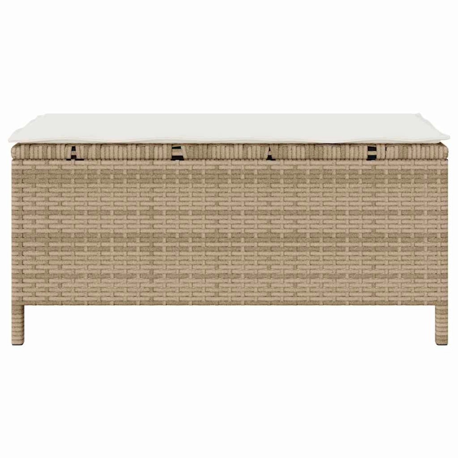 Beige vidaXL Garten Essgruppe, 3-teilig, aus Poly Rattan mit Tisch und Hockern.