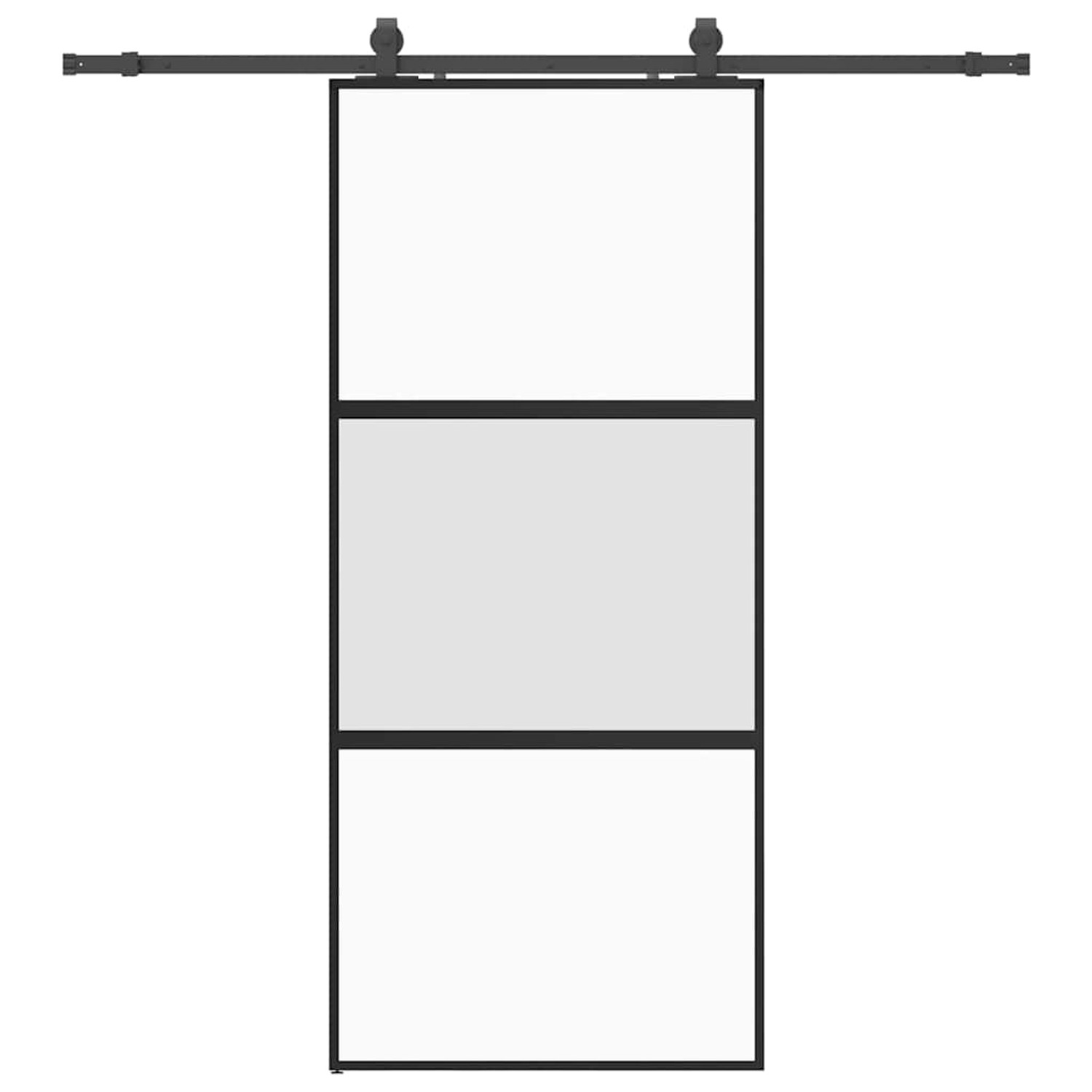 vidaXL Schiebetür mit Beschlag Schwarz 90x205 cm Hartglas 3375878 günstig online kaufen