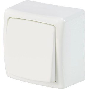 Einbauschalter in Cremeweiß für Aufputzmontage, 1 Stück.