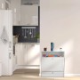 Relaxdays Futterschrank Hunde MDF Edelstahl Weiß Silber Mit Kippfach Kippschutz 68 cm x 60 cm x 33 cm 18,2 kg_2
