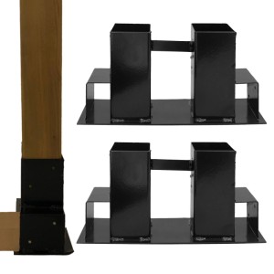 TRUTZHOLM Holzstapelhilfe 2er Set aus lackiertem Stahl, schwarz.
