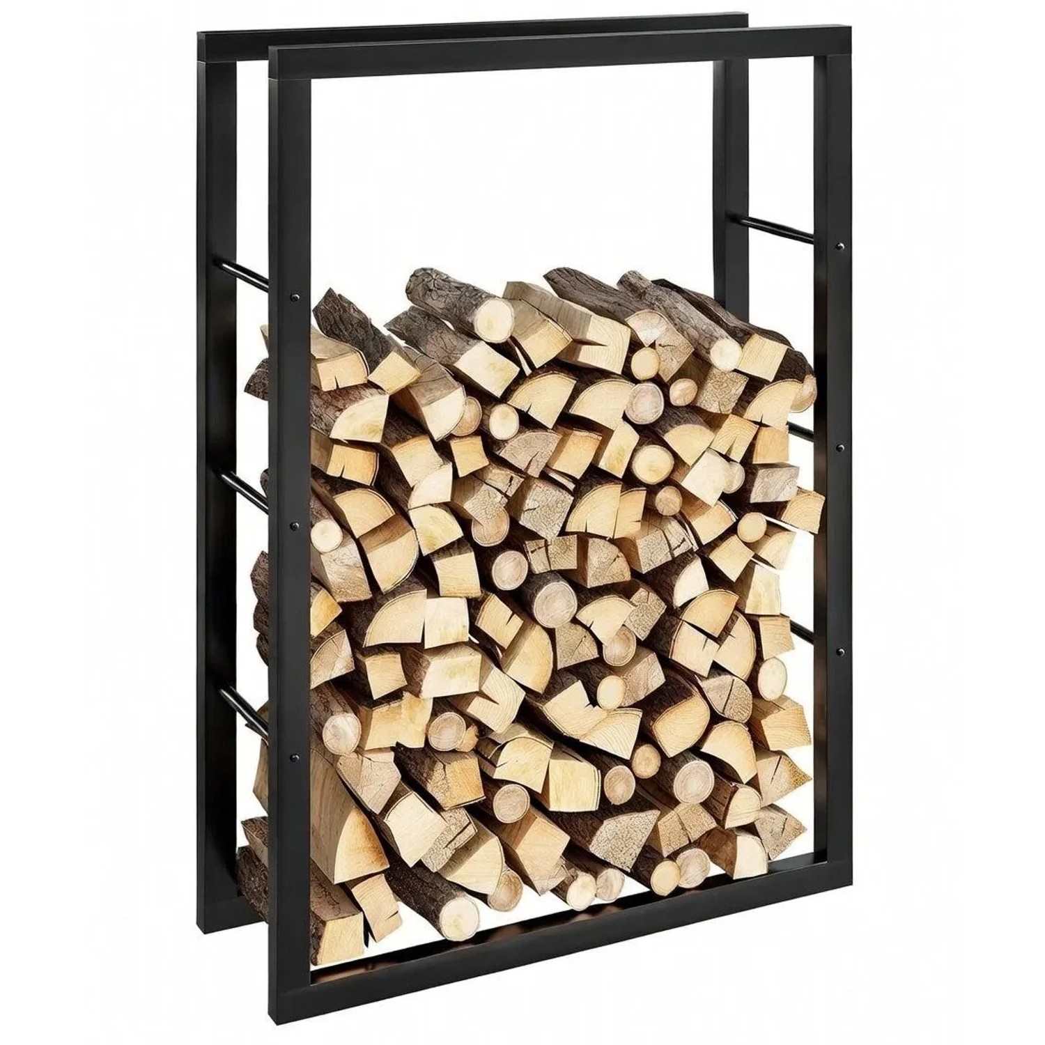 BLACK OAK Kaminholzregal JACK 150×100×25 cm – Großes Holzregal aus Stahl Pu günstig online kaufen