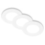 3er Set Briloner LED Einbaustrahler, neutralweiß, flaches Design in Weiß.