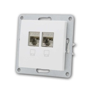 McPower FLAIR 2-Fach Netzwerk Dose CAT6A Weiß UP