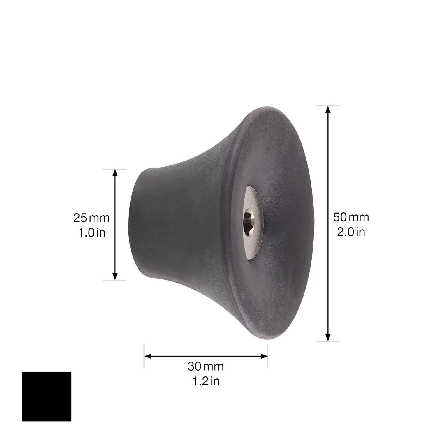 Schwarzer Wagner Wandhaken Hooks4home Tulip, Ø 50 mm, zur Wandmontage.