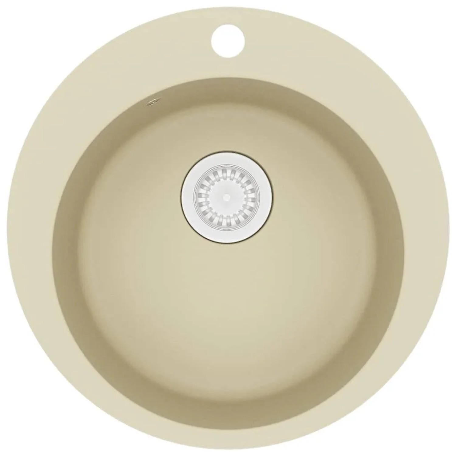 vidaXL Granitspüle Einzelbecken Rund Beige 144864