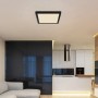 Quadratische, schwarze LED-Deckenleuchte Lasse von Globo. Moderne Deckenlampe mit einstellbaren Weißtönen.