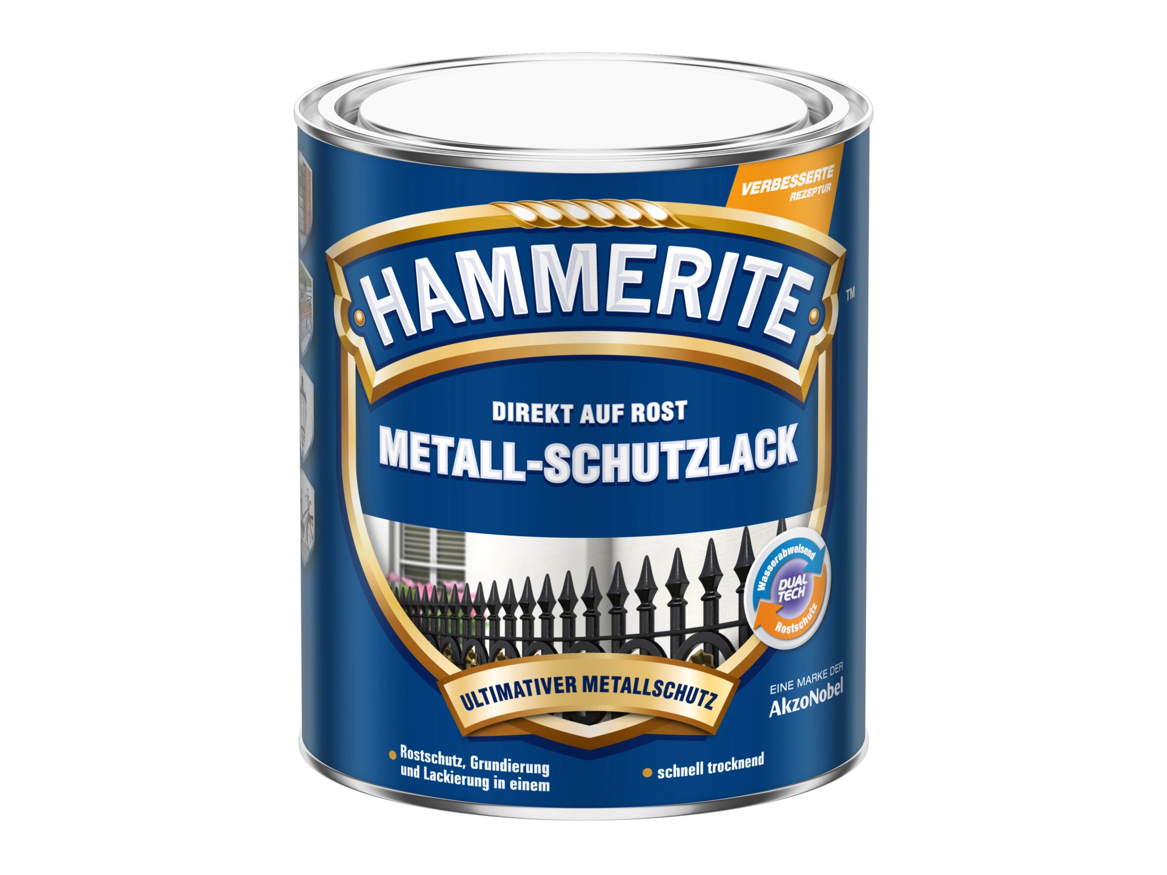 Feidal Metallschutzlack , 3 In 1 Rostschutz , Grundierung U. Lack In Einem , Farbton Enzianblau RAL 5010 , Glänzend / 250 Ml , Streichbar Direkt Auf