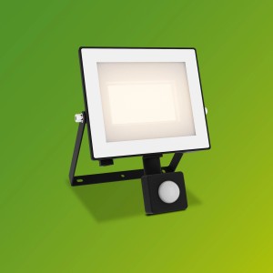 Schwarzer Philips LED-Außenstrahler Lois mit Bewegungssensor, 2700 lm, 3000 K.